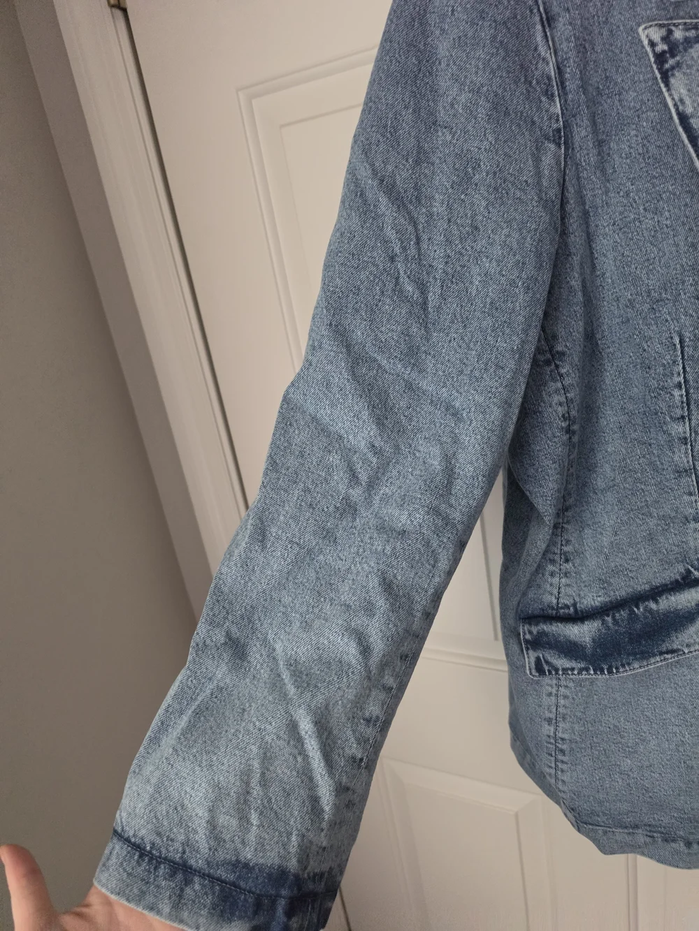 Good American Longline Denim Blazer Jacket 5X NWT